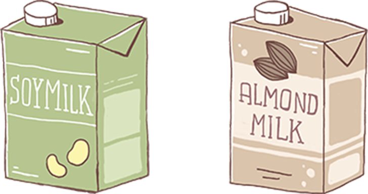 soy milk almond milk